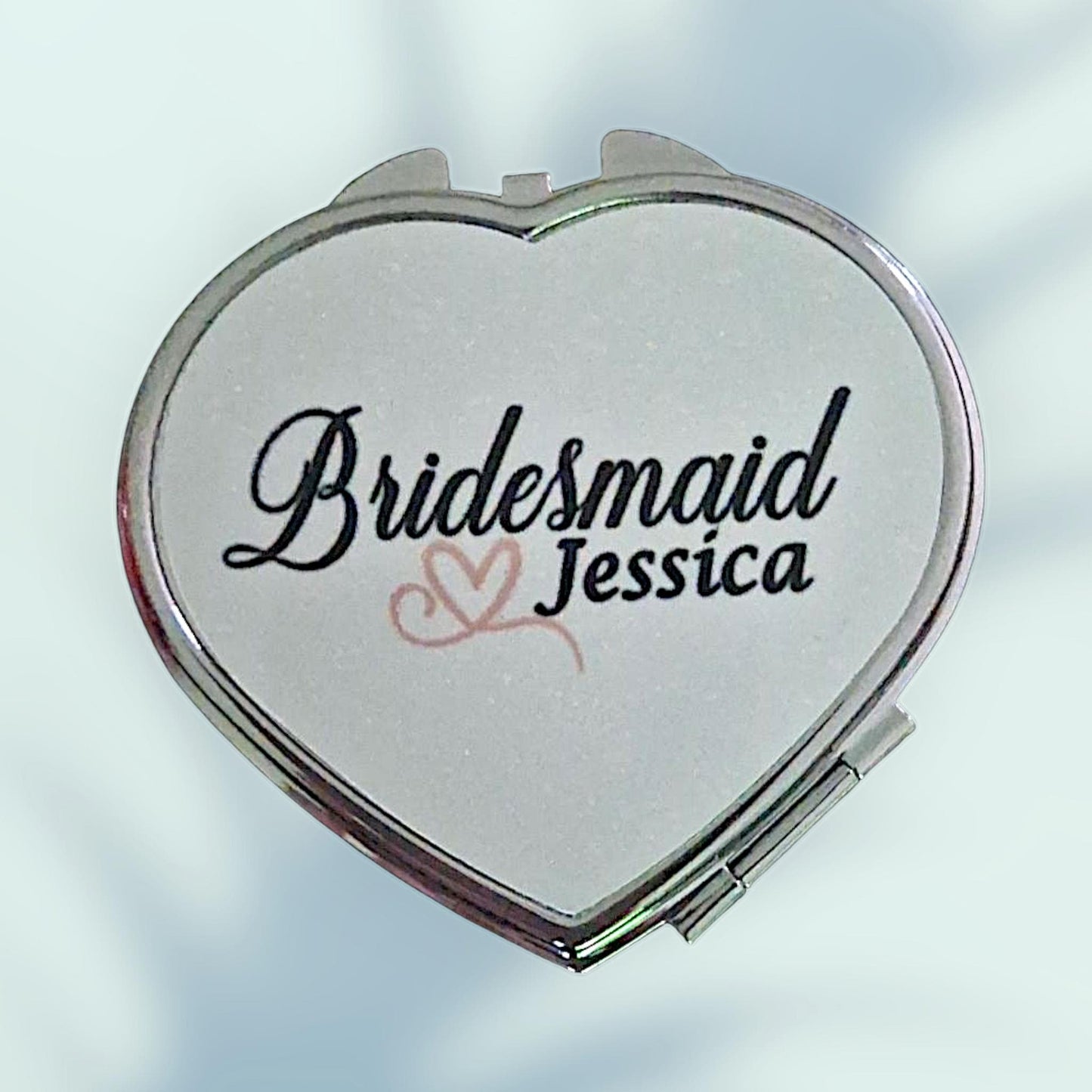 Personalised Bridesmaid Pocket Mirror – Custom Proposal Gift | Heart, Round, or Square Design