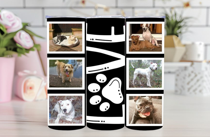 Custom 6-Photo Pet Tumbler – 20oz Stainless Steel Insulated Cup – The Perfect Gift for Pet Lovers, Dog Mums & Dads!