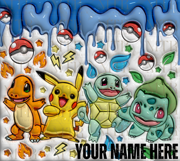 Name Customizable Pokémon Tumbler – Insulated Stainless Steel Cup for Kids & Adults