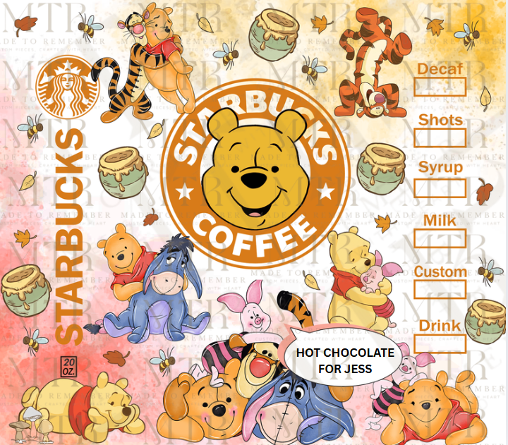 Winnie the Pooh Starbucks-Inspired 20oz Tumbler – Sweet & Charming Gift
