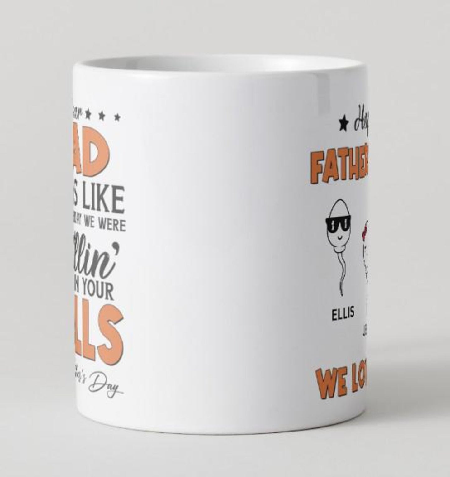 Funny Father’s Day Sperm Mug – Personalized 11oz Coffee Mug for Dad – “You Swam the Fastest” Joke Gift