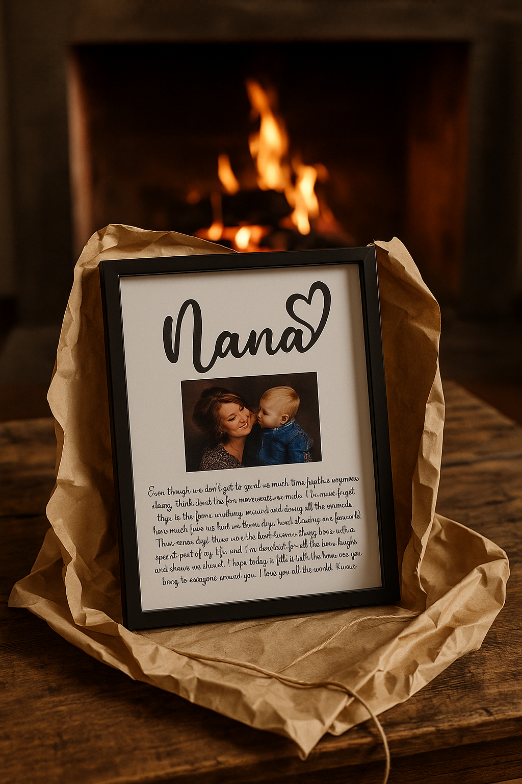 Personalized Grandma Photo Frame – Custom Gift for Nan/Nana/Gran | Memory Keepsake | 25x20cm in White or Black