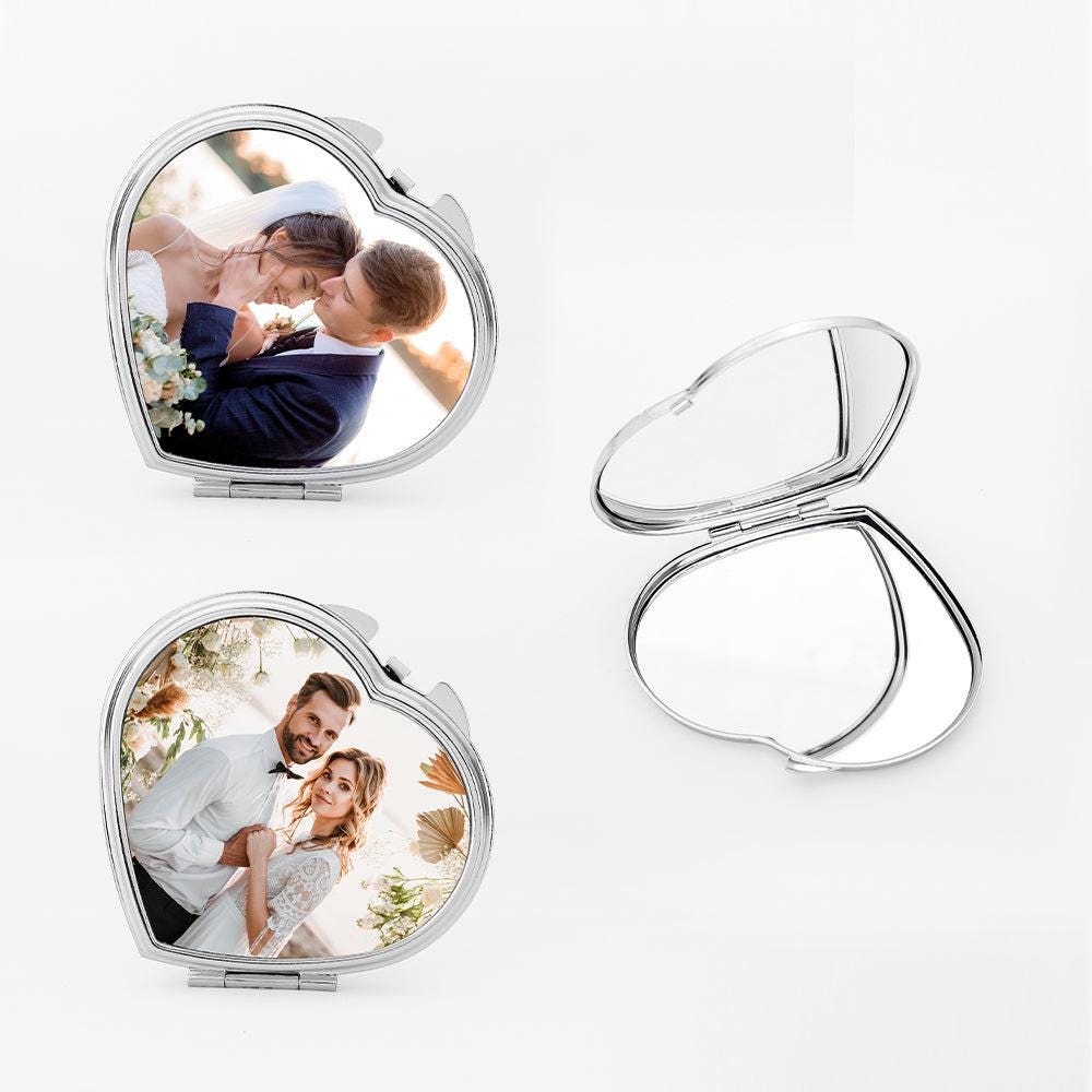 Personalised Bridesmaid Pocket Mirror – Custom Proposal Gift | Heart, Round, or Square Design