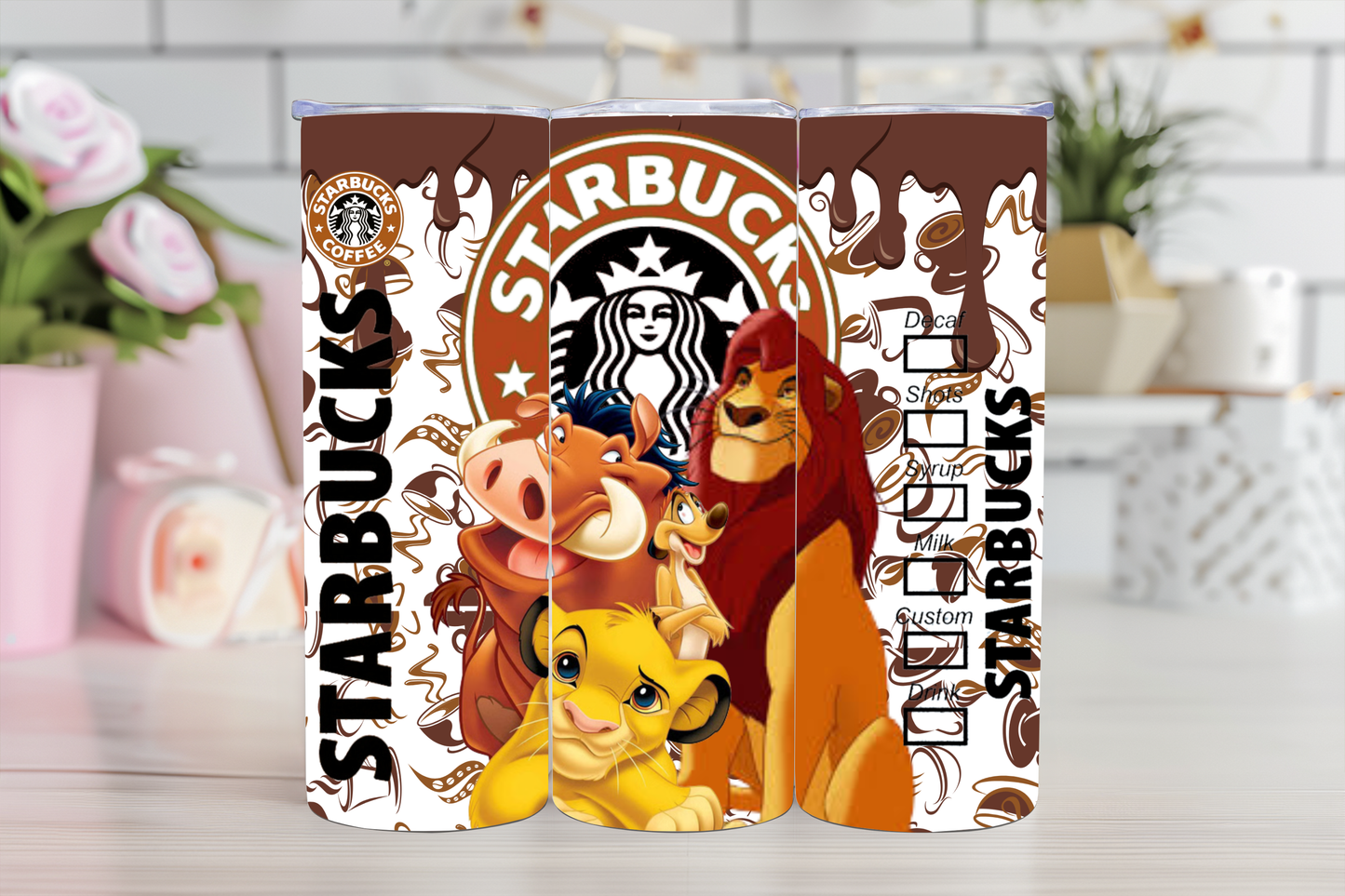20oz Lion King Themed Tumbler – Stainless Steel, Vacuum Insulated, With Straw