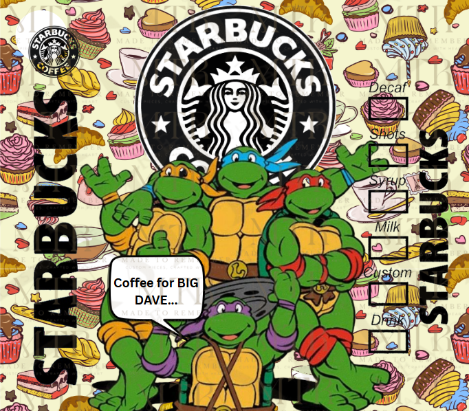 TMNT x Starbucks-Inspired Custom Tumbler – 20oz Stainless Steel