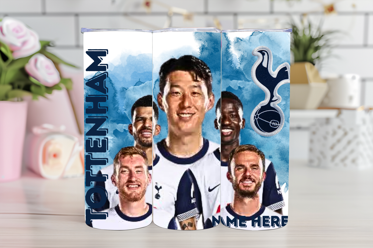 Custom Tottenham Hotspur Player Tumbler – 20oz Stainless Steel Insulated tumbler with Your Name – The Ultimate Gift for Spurs Fans!