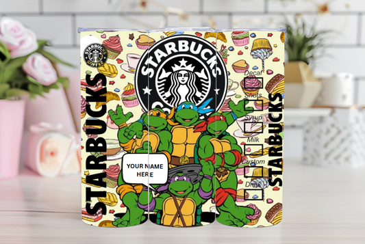 TMNT x Starbucks-Inspired Custom Tumbler – 20oz Stainless Steel